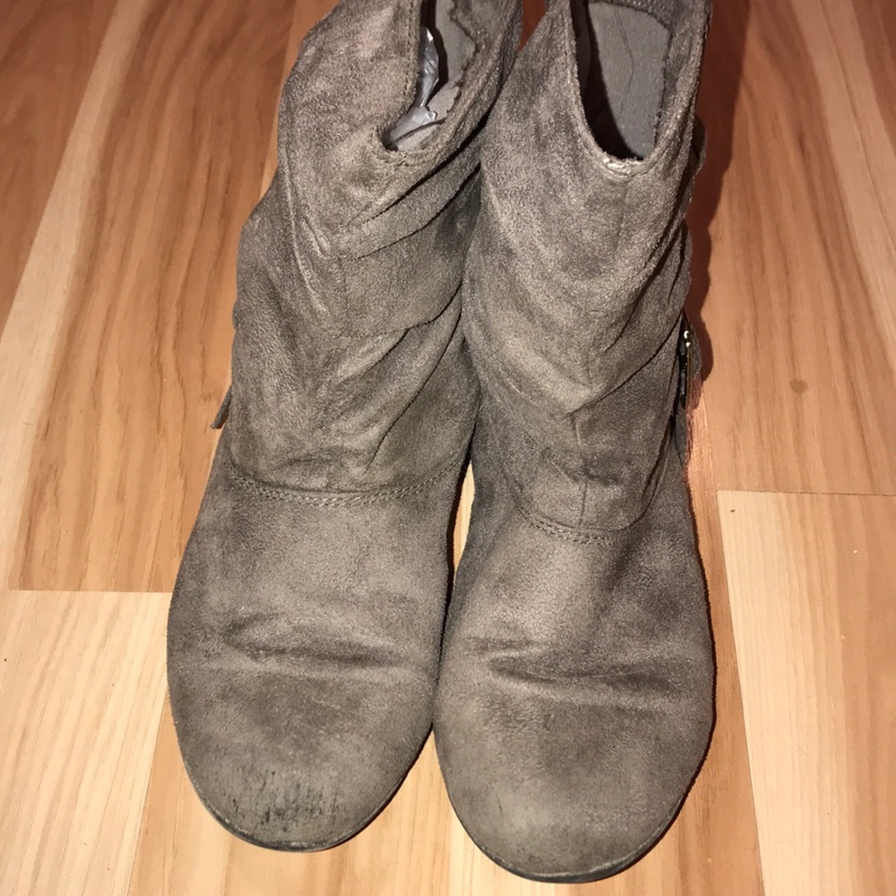 Grey Ankle Boots with Buckle